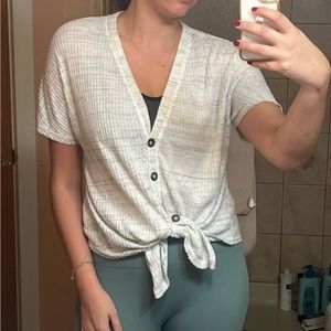 Nordstrom Socialite White Grey Heather Cardigan